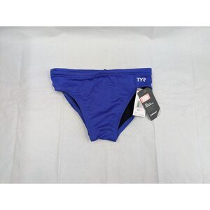 TYR Men's Durafast Elite Racer Brief Swimsuit Royal Blue Size 28 NWT